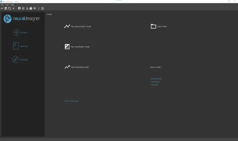 Neural Designer start screen