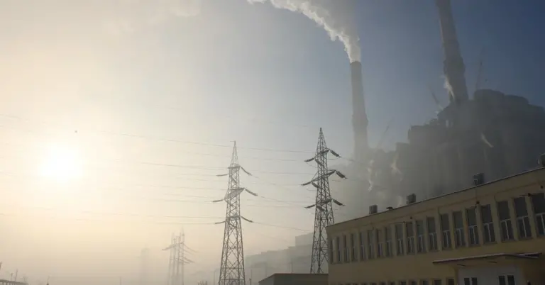 Power plant gas emissions