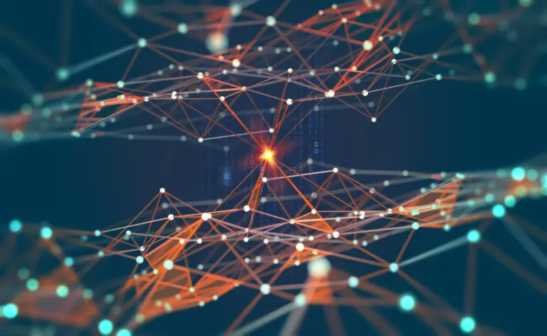 Abstract network of connected data points
