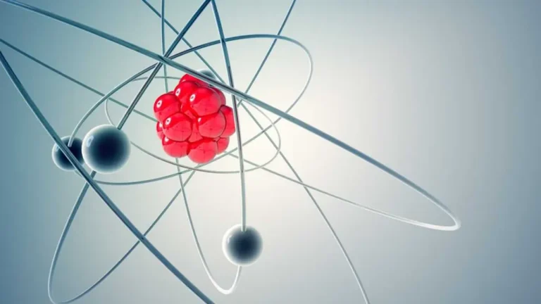 3D illustration of an atom
