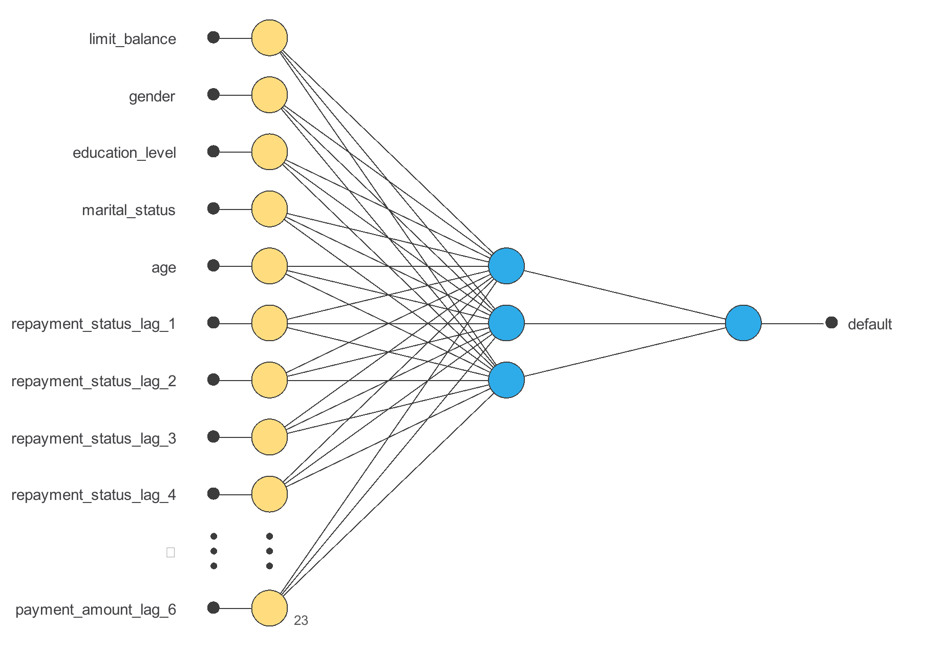 Assessing recorded credit-card payment default: initial Neural Designer architecture